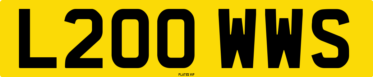 L200 WWS Number Plate