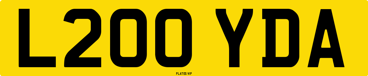 L200 YDA Number Plate