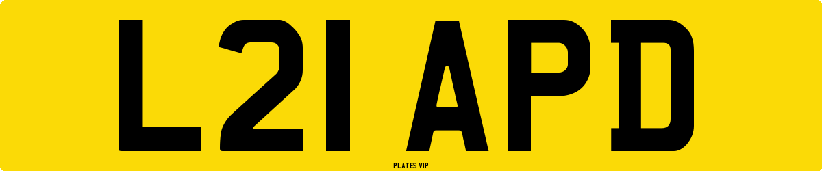 L21 APD Number Plate
