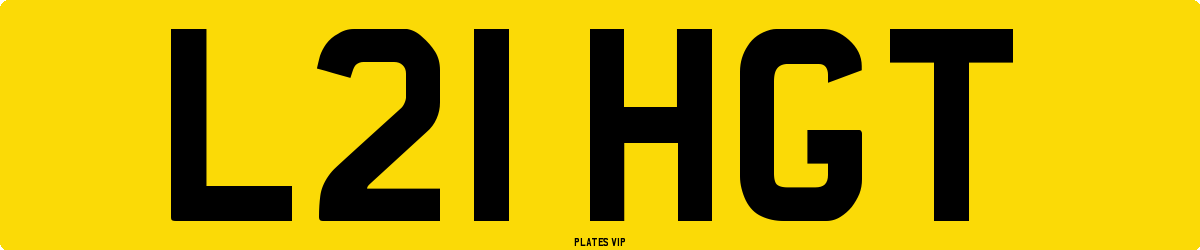 L21 HGT Number Plate
