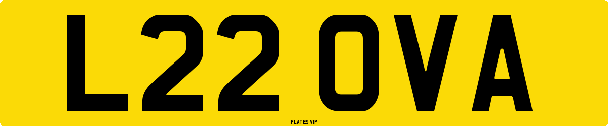 L22 OVA Number Plate