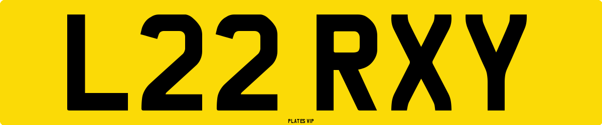 L22 RXY Number Plate