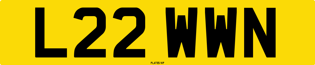 L22 WWN Number Plate