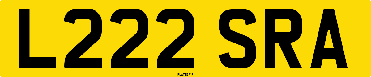L222 SRA Number Plate
