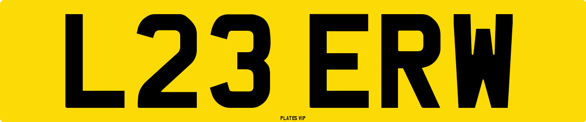 L23 ERW Number Plate