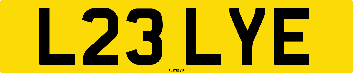 L23 LYE Number Plate