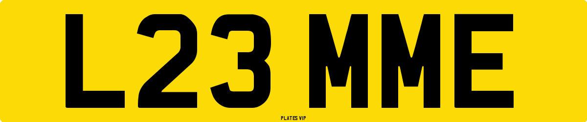L23 MME Number Plate