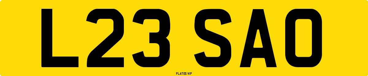 L23 SAO Number Plate