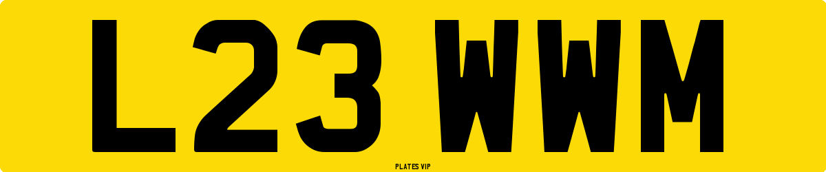 L23 WWM Number Plate