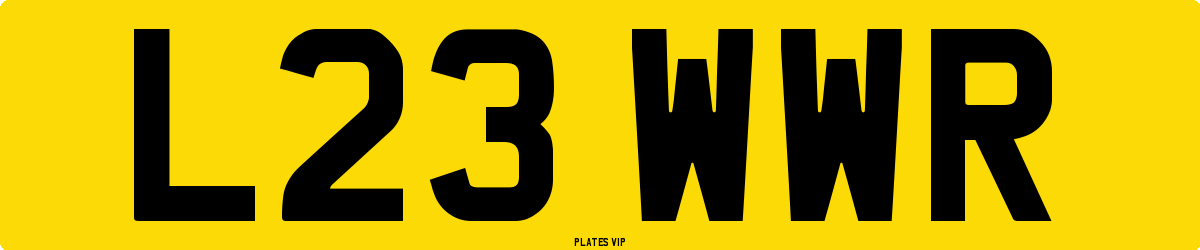 L23 WWR Number Plate