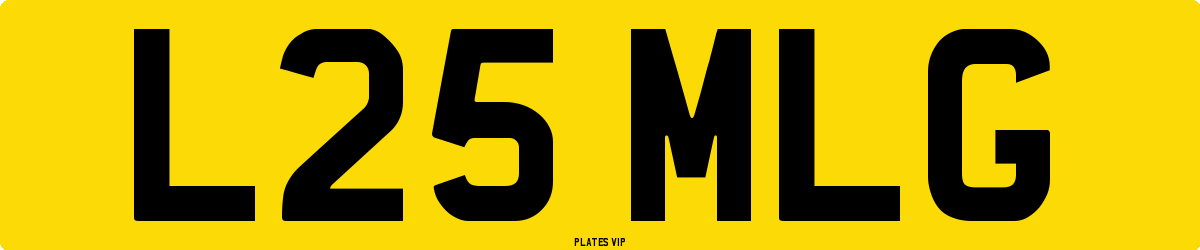 L25 MLG Number Plate