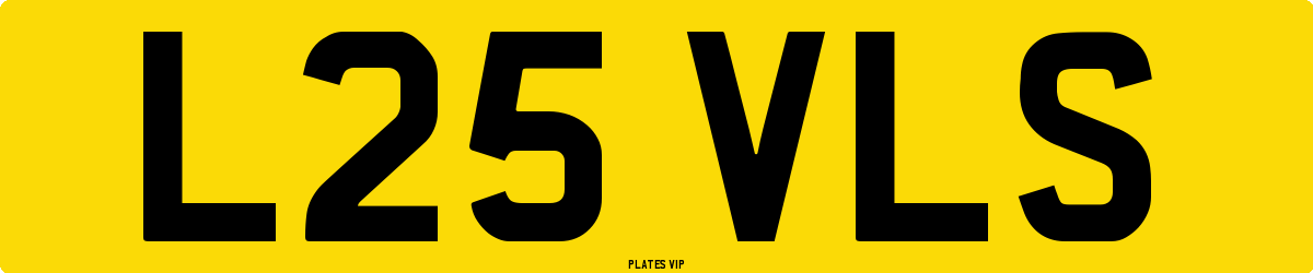 L25 VLS Number Plate