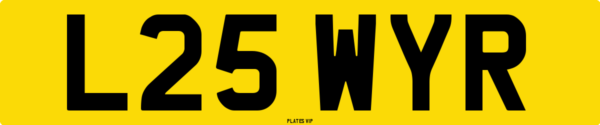 L25 WYR Number Plate