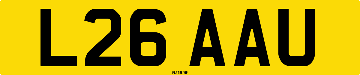 L26 AAU Number Plate