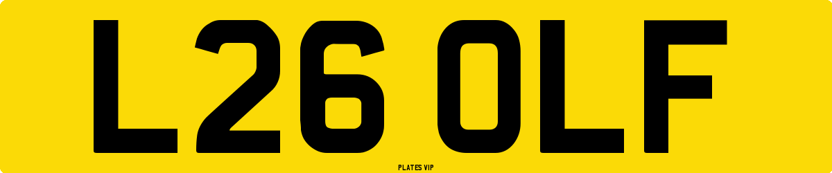 L26 OLF Number Plate