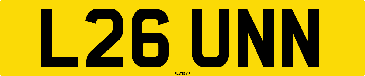 L26 UNN Number Plate