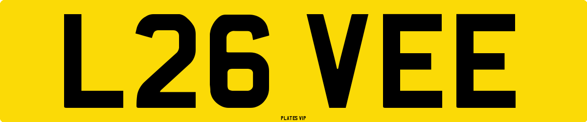 L26 VEE Number Plate