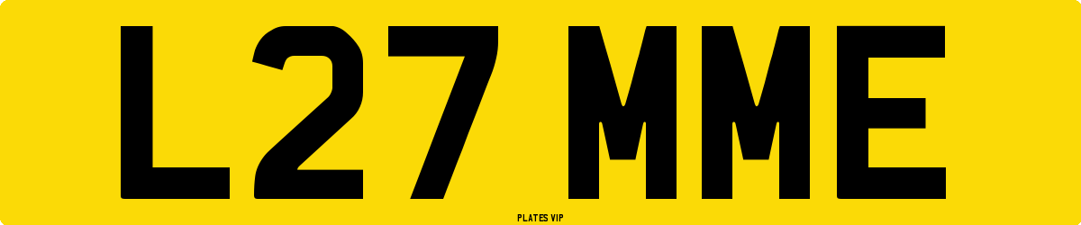 L27 MME Number Plate