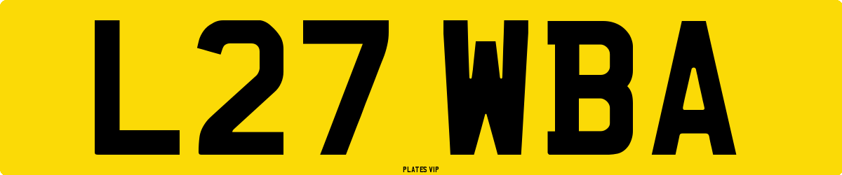 L27 WBA Number Plate