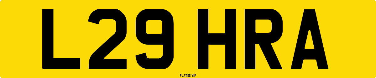 L29 HRA Number Plate