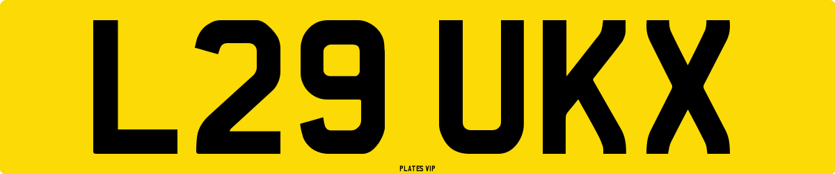 L29 UKX Number Plate