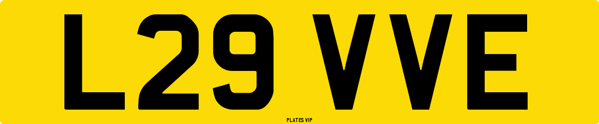 L29 VVE Number Plate