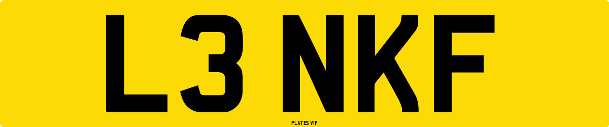L3 NKF Number Plate