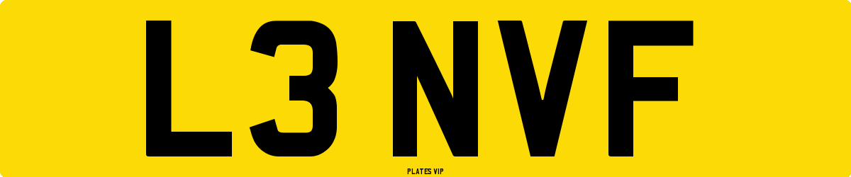 L3 NVF Number Plate