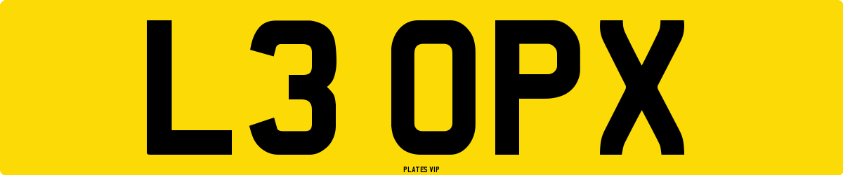 L3 OPX Number Plate