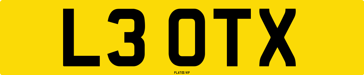 L3 OTX Number Plate