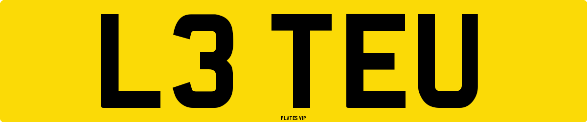 L3 TEU Number Plate