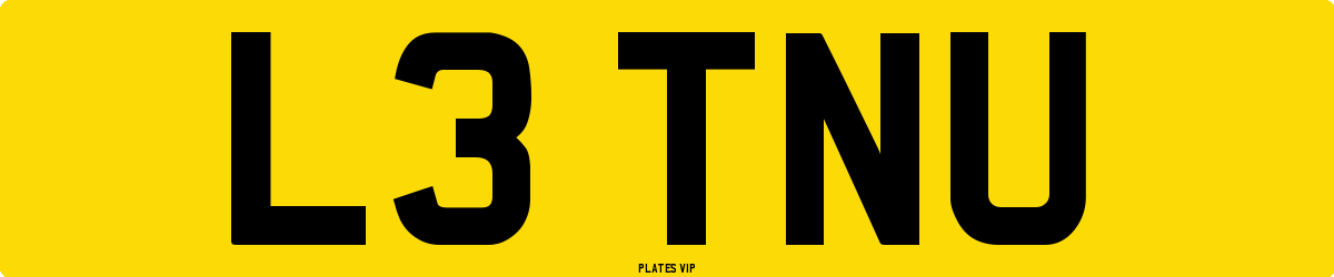L3 TNU Number Plate