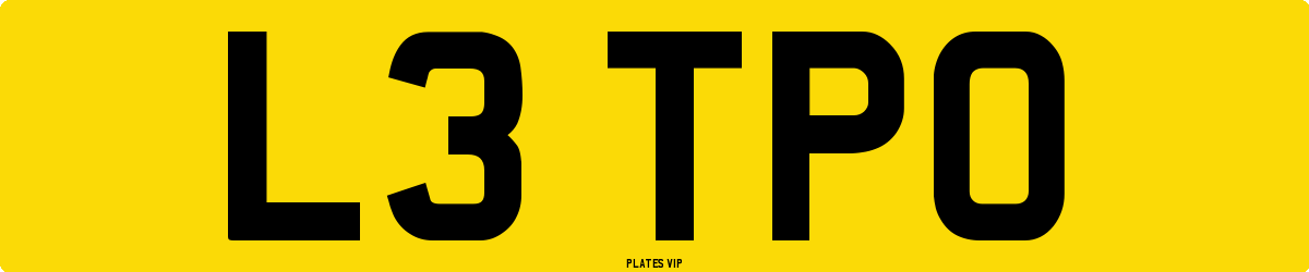 L3 TPO Number Plate