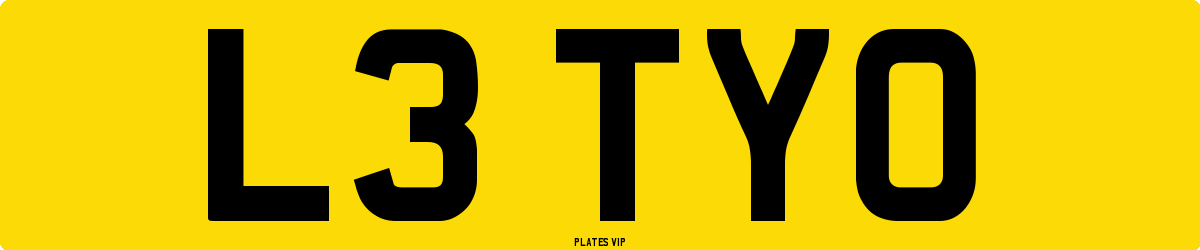 L3 TYO Number Plate