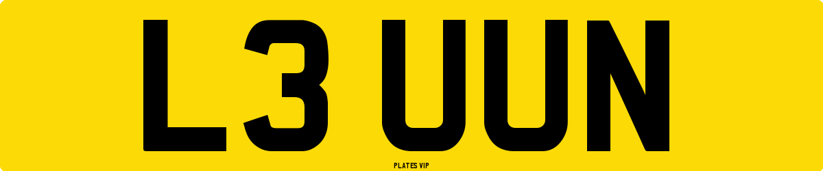 L3 UUN Number Plate
