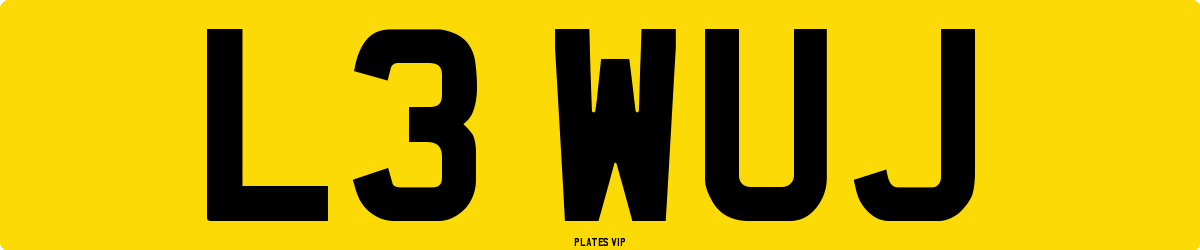 L3 WUJ Number Plate