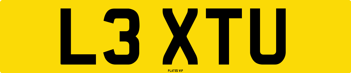 L3 XTU Number Plate