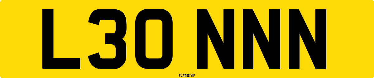 L30 NNN Number Plate