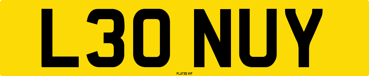 L30 NUY Number Plate