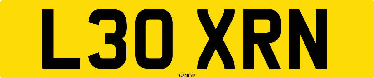 L30 XRN Number Plate