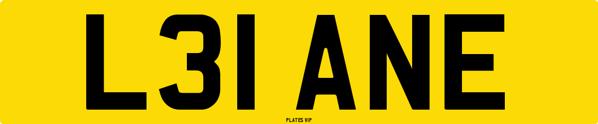 L31 ANE Number Plate