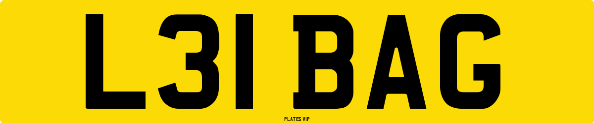 L31 BAG Number Plate