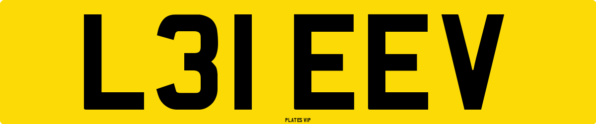L31 EEV Number Plate