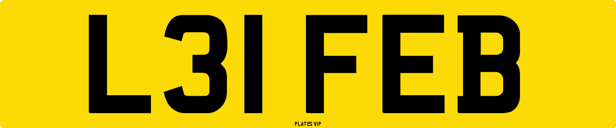 L31 FEB Number Plate