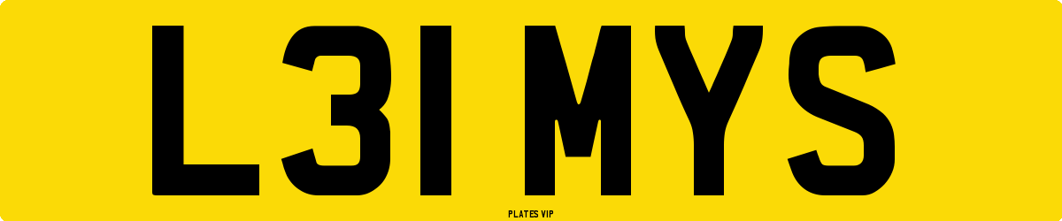 L31 MYS Number Plate