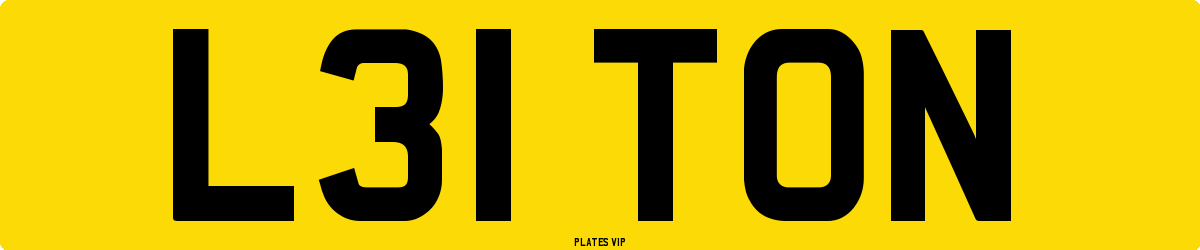 L31 TON Number Plate