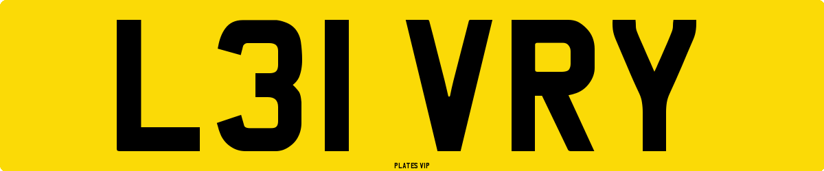L31 VRY Number Plate