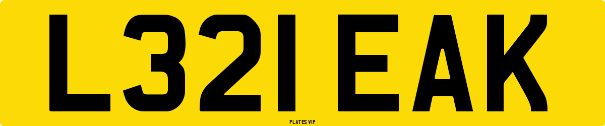 L321 EAK Number Plate