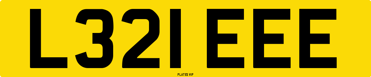 L321 EEE Number Plate