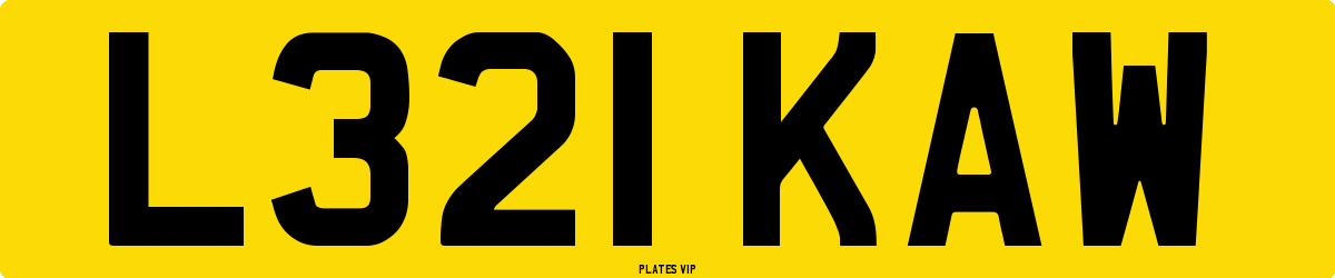 L321 KAW Number Plate